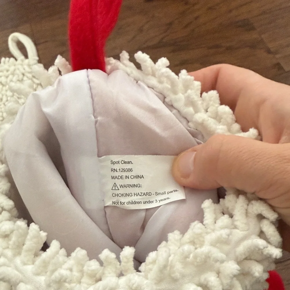 Red and White Knit Poinsettia Stocking Set